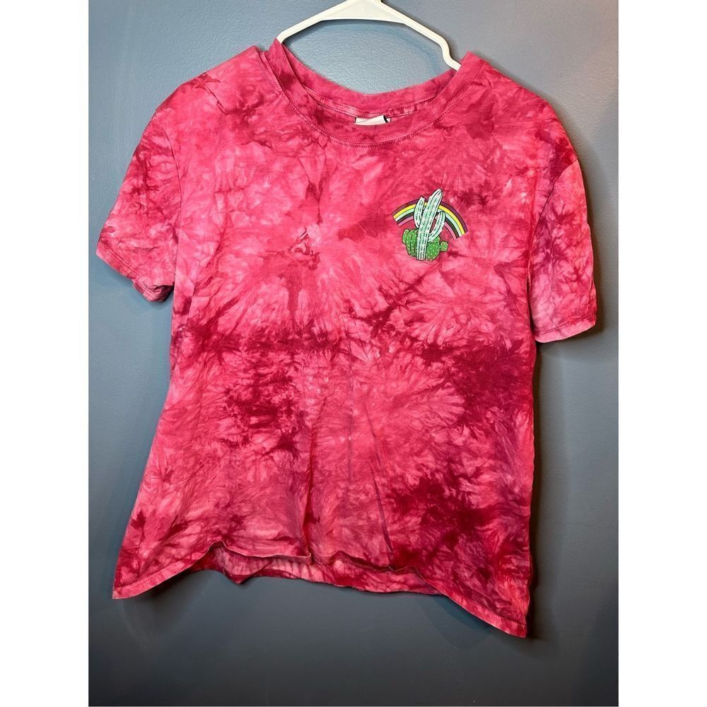 Empyre Sloane Road To Nowhere Burgundy Boxy Fit Tie Dye T-Shirt Size Large